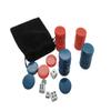 30 Pieces Backgammon Checkers Replacement Set Checker Board Games Playing Game Chips with 5 Dice Come with Drawstring Storage Pouch (Red&Blue 1.25 inch) view 3