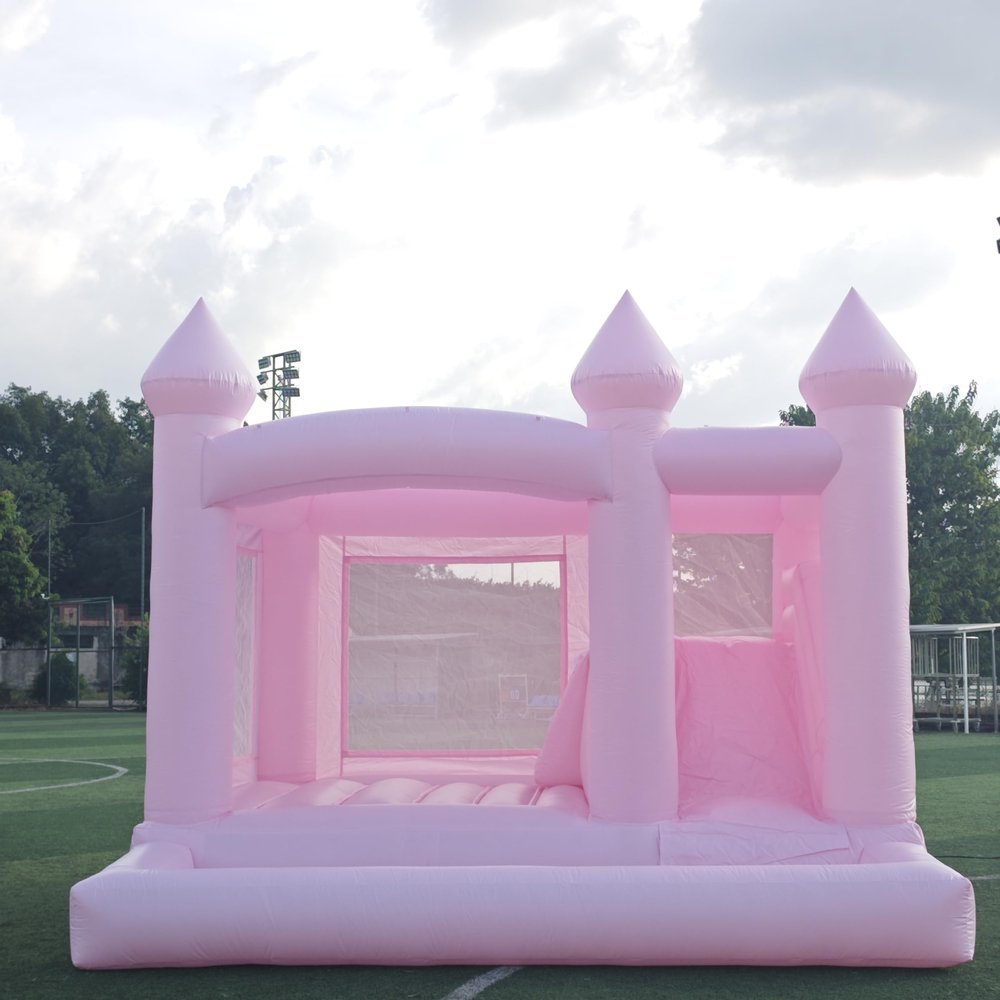 13FTx13FT Large Pink Inflatable Bounce House 100% PVC Bounce House for Big Kids Pink Jumper Bouncy Castle Kids and Adult Wedding Decorations for Outdoor Birthday PartyIncluding 1500W Blower