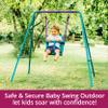 Plum 2 in 1 Toddler Swing Sets For Backyard, Baby Swing Outdoor/Indoor Playground, Bucket Swing Seat with Adjustable Rope and Safety Harnesss, Sturdy, Easy Assembly, Ages 12 Months and Up, Purple/Teal view 2
