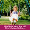 Plum 2 in 1 Toddler Swing Sets For Backyard, Baby Swing Outdoor/Indoor Playground, Bucket Swing Seat with Adjustable Rope and Safety Harnesss, Sturdy, Easy Assembly, Ages 12 Months and Up, Purple/Teal view 3