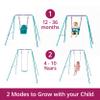 Plum 2 in 1 Toddler Swing Sets For Backyard, Baby Swing Outdoor/Indoor Playground, Bucket Swing Seat with Adjustable Rope and Safety Harnesss, Sturdy, Easy Assembly, Ages 12 Months and Up, Purple/Teal view 4