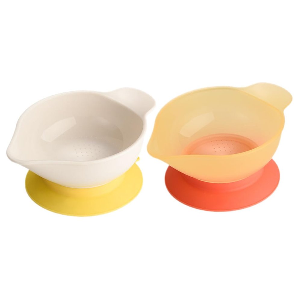 BEBEMOKO 2pcs Bowls Non-Skid Feeding Bowls for Safe and Tableware for Elderly and Patients Spill Design for Easy Mealtime