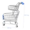 Yardwe Double Layer Mini Shopping Cart for Boys and Girls Small Iron Toy Grocery Cart Desktop Decoration for Children for Play and Role-Playing Activities view 2