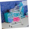 Yardwe Double Layer Mini Shopping Cart for Boys and Girls Small Iron Toy Grocery Cart Desktop Decoration for Children for Play and Role-Playing Activities view 4