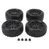 4PCS 1/10 RC Wheels Tires Set for Rough Terrain, Stability and Flexibility, Excellent Traction, Durability, Compatible with view 1