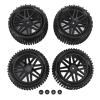 4PCS 1/10 RC Wheels Tires Set for Rough Terrain, Stability and Flexibility, Excellent Traction, Durability, Compatible with view 3