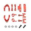 jnxwenu Metal Steering Cup Upper Lower Swing Arm Seat Steering Slider Turning Block for WPL D12 D42 RC Car Spare Parts Upgrade(Red) view 1