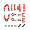 jnxwenu Metal Steering Cup Upper Lower Swing Arm Seat Steering Slider Turning Block for WPL D12 D42 RC Car Spare Parts Upgrade(Red) view 2
