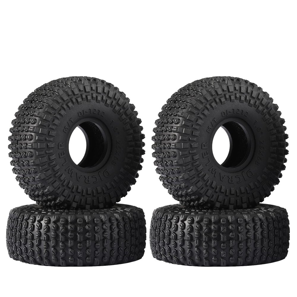 1.0 Wheel Tires Mud Stud Tires 68 * 25mm for TRX4M 1/18 1/24 RC Crawler Axial SCX24 FMS FCX24 RC Car Upgrade
