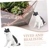 Alipis Lifelike Cat Model Toy for Boys and Girls Realistic Black and White Plastic Kitten Figurine Early Education Cognitive Plaything for Home Decor view 4