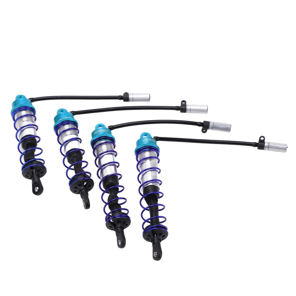 4PCS RC Set Oil Front Rear Damper Simulate Metal for 1/8 RC Car Crawler Upgrade Performance Install Quality Aluminum Alloy Material (Blue)