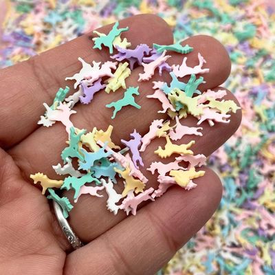 Pastel Unicorn Polymer Clay Slices, Kawaii Fake Sprinkles for Resin, Slime, Nail Art, Miniature Crafts (Non Edible) (Container)
