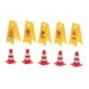 SKISUNO 10pcs Miniature Traffic Cones and Signs Early Learning Road Construction Props for DIY Table Scenes and Traffic Education view 1
