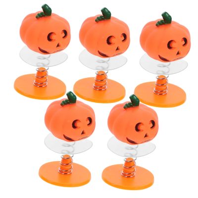 WHAMVOX 5pcs Halloween Spring Jump Cartoon Bouncing Pumpkin Figures Fun Party Favors for Lightweight and Portable Safe Edges for Halloween Celebrations
