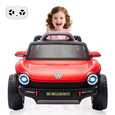 Ride On Car, Licensed Volkswagen Beetle Electric Toy Car for Kids,Toddler Electric Vehicle with Parental Remote,Lights, USB, Horn, Music, 4 Wheeler for Boy Girl Gift(Red)