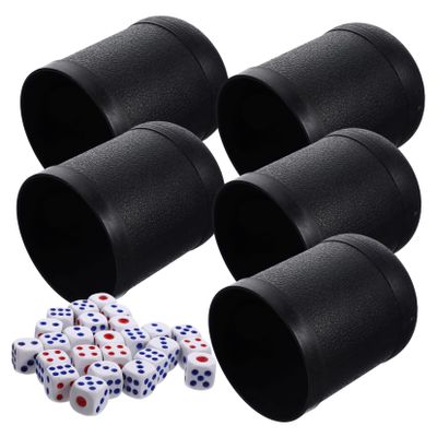 Abaodam 5 Sets Plastic Dice Cup Shaker with Dice Mini Shaker Cups for Party Games Indoor Entertainment and Table Games Compact and Portable