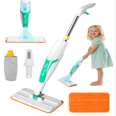 LSCLCIN Kids Spray Mop Toy Toddler Cleaning Set with Real Water Sprayer, Microfiber Mop Pads & Scraper Pretend Play Montessori Cleaning Toys Gift for Preschool Toddlers Kids Boys and Girls