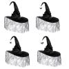 EPIPHQNY Beanie, Halloween Witch Hat with Mesh Spiderweb Wizard Hat Unisex Pointed Witch Caps Teens Cosplay Costume Headpiece view 3