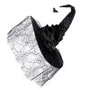 EPIPHQNY Beanie, Halloween Witch Hat with Mesh Spiderweb Wizard Hat Unisex Pointed Witch Caps Teens Cosplay Costume Headpiece view 4