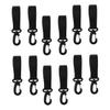 BESPORTBLE 12pcs Stroller Hooks for Diaper Bags Black Universal Hanging Clips Rotatable Bag Hangers for Nursery Accessories view 1