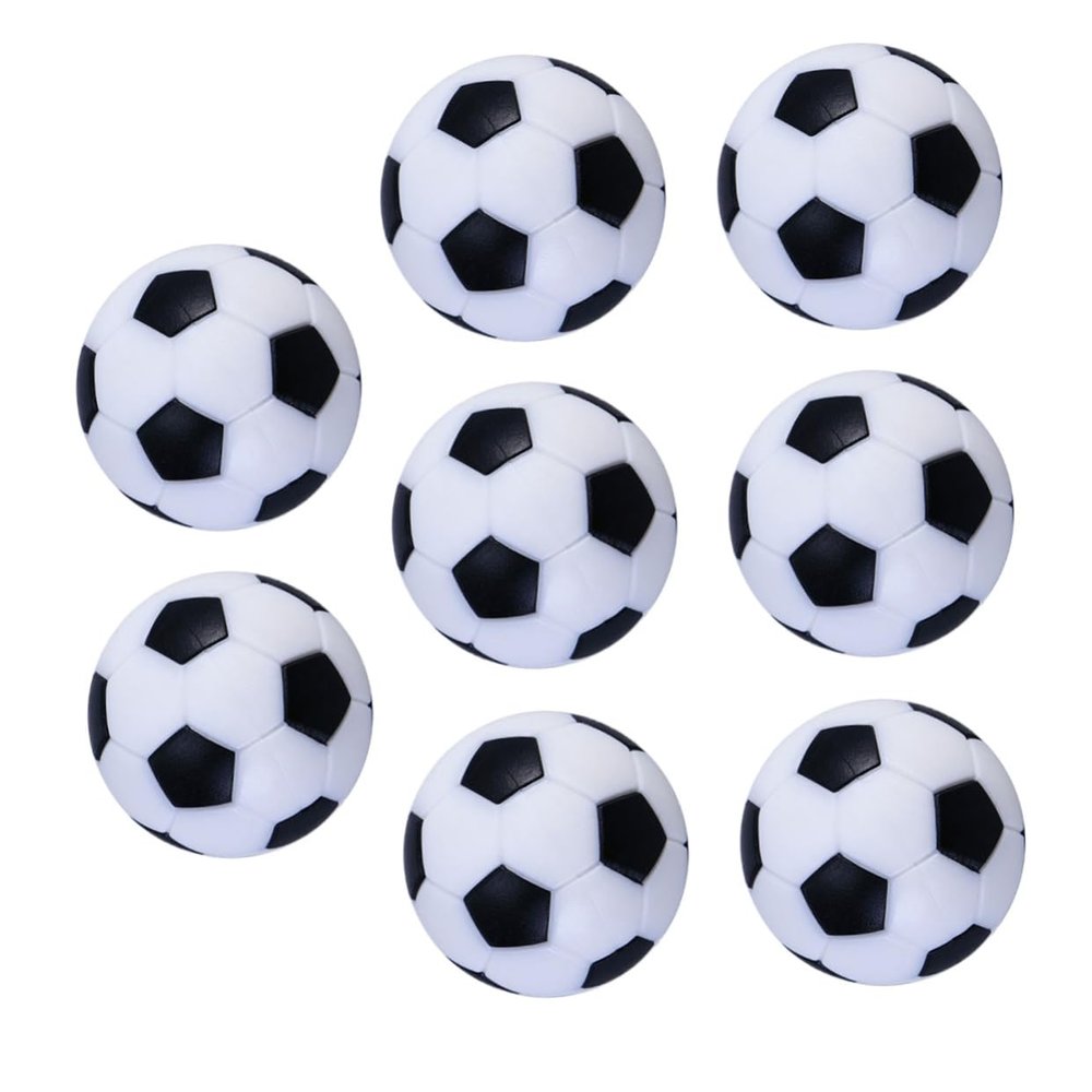 Abaodam 8pcs Plastic Tabletop Soccer Balls Replacement Footballs for Football Machine Accessories Diameter Black White