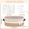 Colingmill Easter Large Woven Basket for Gifts Empty Set with Gift Bags and Ribbon Easter Gift Baskets and Wrapping Set Storage 14"x 10"x 5.5" Decorative Box for Wedding Baby Shower(Brown) view 2