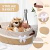 Colingmill Easter Large Woven Basket for Gifts Empty Set with Gift Bags and Ribbon Easter Gift Baskets and Wrapping Set Storage 14"x 10"x 5.5" Decorative Box for Wedding Baby Shower(Brown) view 3