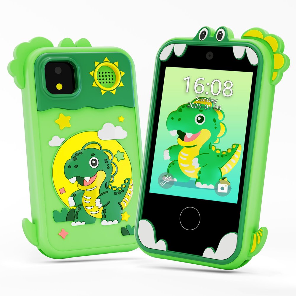 Kids Phone for Girl Toys, Christmas Birthday Gifts for Age 3-10 Year Old Girls Boys Toys, Kids Toddler Smart Phone, Detective Educational Learning Toys with 2.8" Touchscreen, Music Video Game (Green)