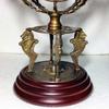 Antique Brass 18-Inch Armillary Sphere with Zodiac Engravings Celestial Globe on Wooden Base view 4