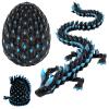 3D Printed Glowing Dragon Egg  Articulated Fantasy Dragon Figurine, Glow in The Dark Collectible, 3D Printed Dragon Egg Gift for Fans & Collectors (Midnight Obsidian) view 1