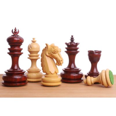 3.3" Moonlit Majesty Luxury Chess Set- Chess Pieces Only - Bud Rosewood & Boxwood