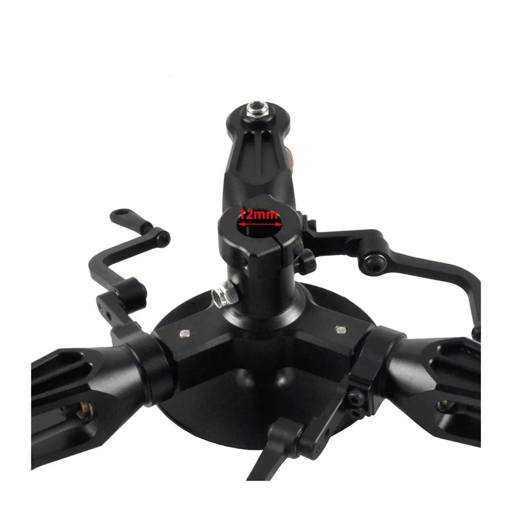 12mm Metal Rotor Head Swash Plate 3 4 5 Compatible with 700 and 800 Size RC Helicopter Rotor Head Parts Universal(12mm 3-Blade)