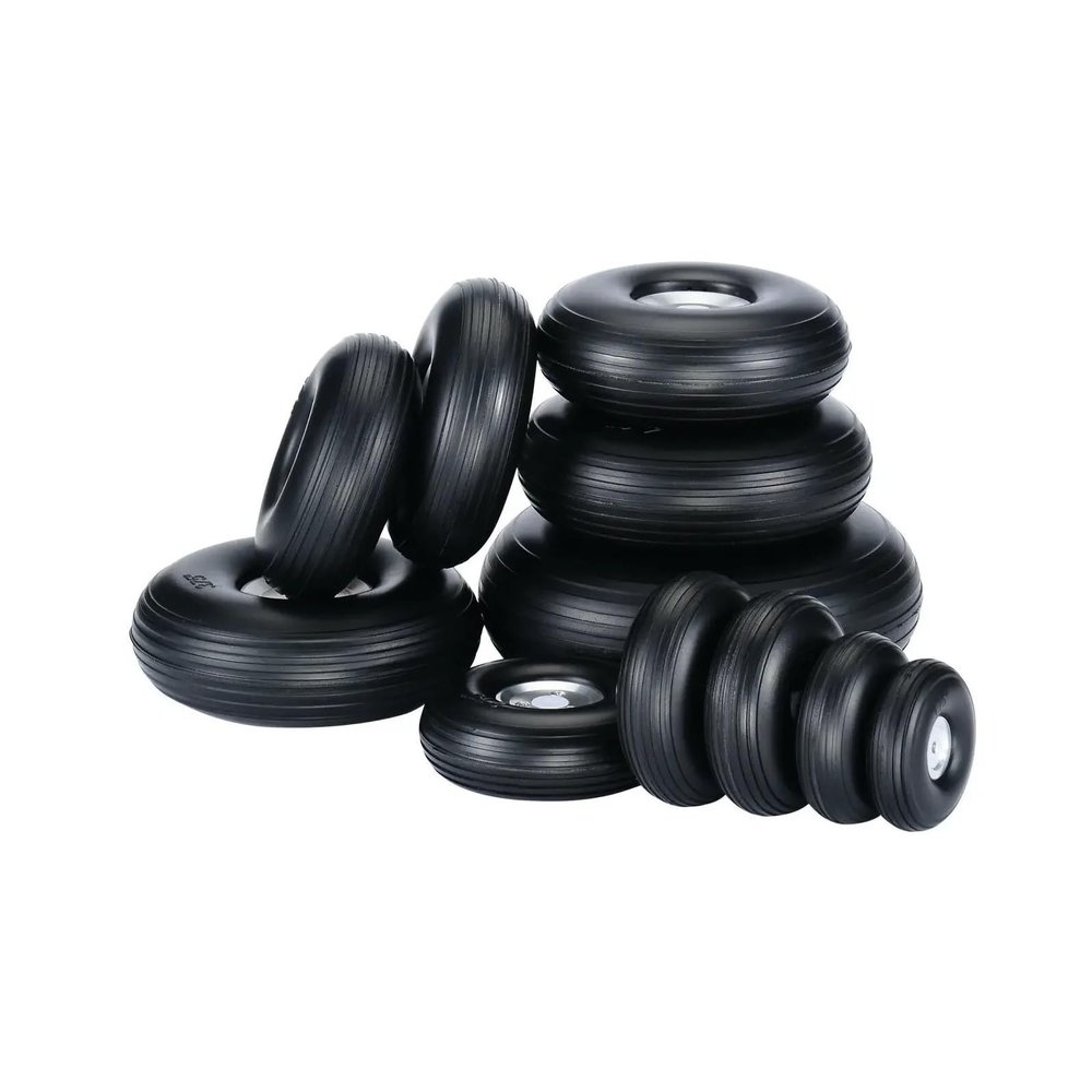 1 Pair of 1/2/3/4/5/6 inch PU Wheels with Aluminum hub Tires, Compatible with RC Airplane Models Universal(6inch)