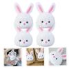 AKOOSY 4pcs Plush Rabbit Brooch Cute Diy Hair Band Accessories Soft Stuffed Bunny Charms for Clothes Bags and Crafts Plush Toy Embellishments view 2