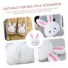 AKOOSY 4pcs Plush Rabbit Brooch Cute Diy Hair Band Accessories Soft Stuffed Bunny Charms for Clothes Bags and Crafts Plush Toy Embellishments view 4