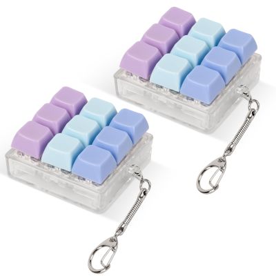 2 Pcs Keyboard Fidget Toy, Fidget Clicker Keyboard Keychain, Loud Keyboard Fidget for Adult to Relife Stress Pass Time