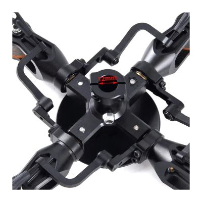 12mm Metal Rotor Head Swash Plate 3 4 5 Compatible with 700 and 800 Size RC Helicopter Rotor Head Parts Universal(12mm 4-Blade)
