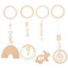 ERINGOGO Wooden Baby Rattle Bell Toys for Infants 4Pcs Baby Room Decor Hanging Pendants Newborn Gym Toys Safe and Non-Toxic Material for Nursery Decoration view 1