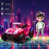 24V 2-Seater Kids Ride On Car Electric Off-Road UTV Side by Side with 2WD Powered Wheel Electric Vehicle with Remote Control, Bluetooth, LED Light Gift for Boys and Girls 3-8 Aged-Pink view 2