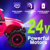 24V 2-Seater Kids Ride On Car Electric Off-Road UTV Side by Side with 2WD Powered Wheel Electric Vehicle with Remote Control, Bluetooth, LED Light Gift for Boys and Girls 3-8 Aged-Pink view 4