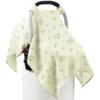 100% Muslin Cotton Car Seat Cover Baby, Carseat Canopy Cover, Universal Fit Stroller Covers for Boys and Girls (Green Beige Leaf) view 1