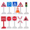 DECHOUS Mini Traffic Signs Toy: 1 Set Mini Model Traffic Street Sign - Stop Sign, Roadblock, Crosswalk Signal, for Kids Simulation Play, Sand Table, Train Tracks - 11 Pieces view 1