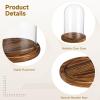 2 PCS Glass Cloche Display Dome with Wooden Base, 7.5/10 Inch Glass Display Cloche Dome, Clear Glass Dome Showcase for Flowers, Art Pieces, Collectibles, Keepsakes, Home Office Decor (2PCS) view 3