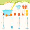 GNAYUIJ Kids Gardening Tools Set with Wheelbarrow Outdoor Educational Toy,Shovel, Rake, Watering Can,Beach,Garden,Backyard Farm Digging Toys for 3+Years Old Boys Girls Toddler Birthday Gift view 3