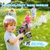 VORBLIX Bubble Gun for Kids with LED Lights & Leak-Proof Design, 10-Hole Automatic Bubble Machine Gun for Kid 3-8, Party Favors, Outdoor, Summer Toys, Birthday Gifts for Boys & Girls (Vivid) view 2