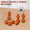 5Pcs Finger Spinning Gourd Toys  Gourd Fidget Spinner Handheld Fidget Toy for Adults, Stress Relieve, Peach Wood Desk Toy, Gifts for Men and Women view 3