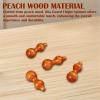 5Pcs Finger Spinning Gourd Toys  Gourd Fidget Spinner Handheld Fidget Toy for Adults, Stress Relieve, Peach Wood Desk Toy, Gifts for Men and Women view 4