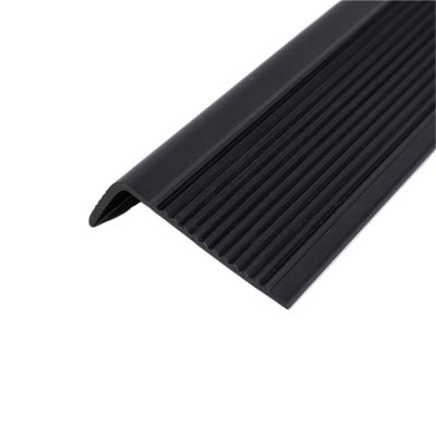 YUHYCOS 9.8/16.4/32.8FT Slip Stair Nosing Strip, Vinyl Edge Protector | Peel and Stick Molding Trim | Indoor and Outdoor, Non-Slip &(Black,16.4ft)