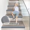 YUHYCOS 9.8/16.4/32.8FT Slip Stair Nosing Strip, Vinyl Edge Protector | Peel and Stick Molding Trim | Indoor and Outdoor, Non-Slip &(Black,16.4ft) view 3