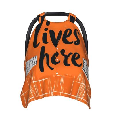 Vendhui Love Lives Here On Orange Bow Car Seat Covers for Babies, Infant Car Seat Canopy, Mom Nursing Breastfeeding Covers, Warm Carseat Canopy for Newborn